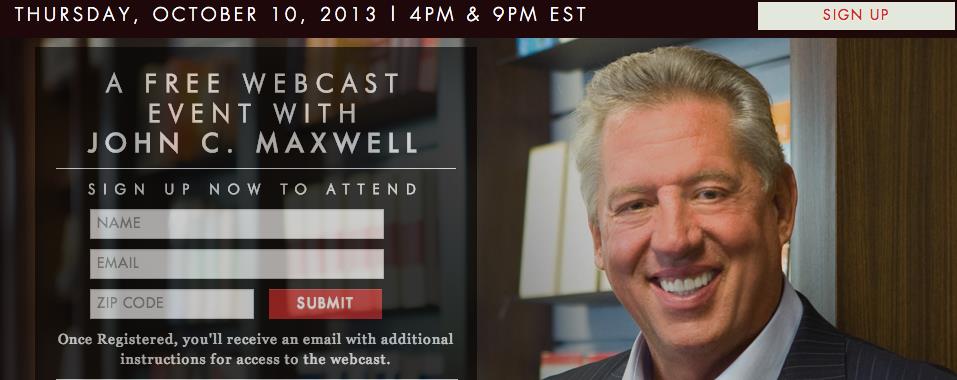 Join Us for a Free John Maxwell Webcast!